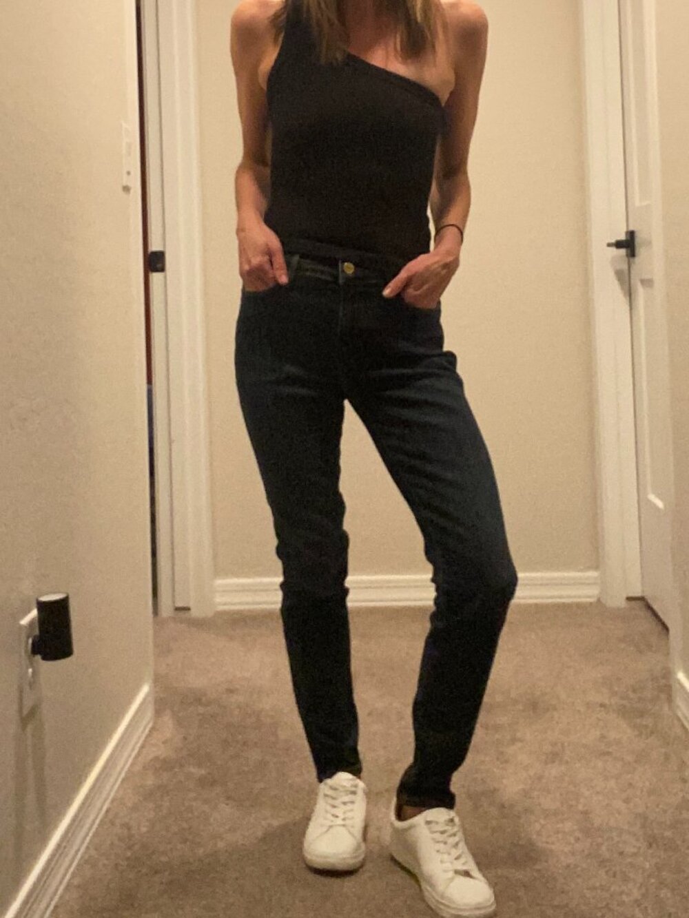 FRAME Le High Skinny Jeans Dark Wash High Rise Stretch 25